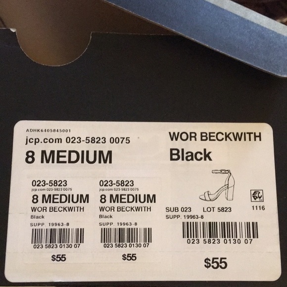 Worthington Black Suede Sandal NWB Size 8M 3” Heel - Picture 7 of 7